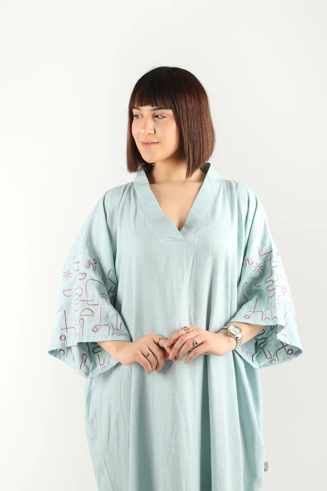 Jebba en lin (vert-bleu)