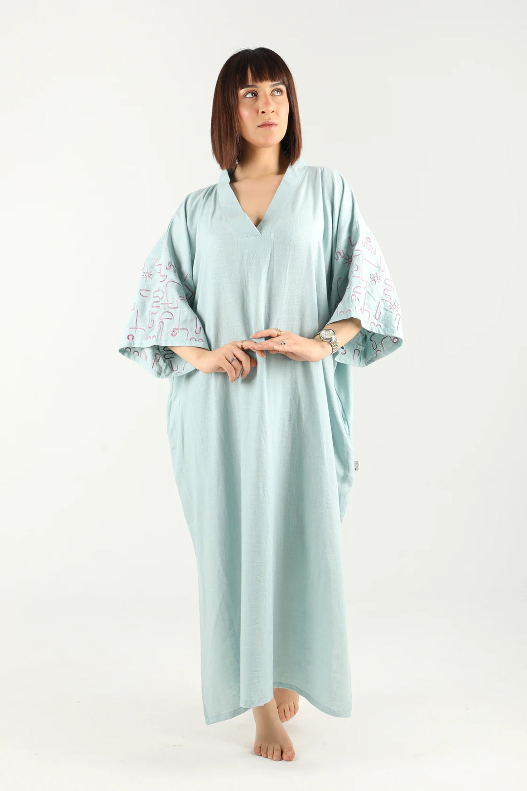 Jebba en lin (vert-bleu)