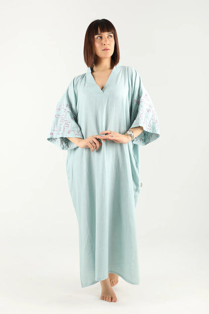Jebba en lin (vert-bleu)