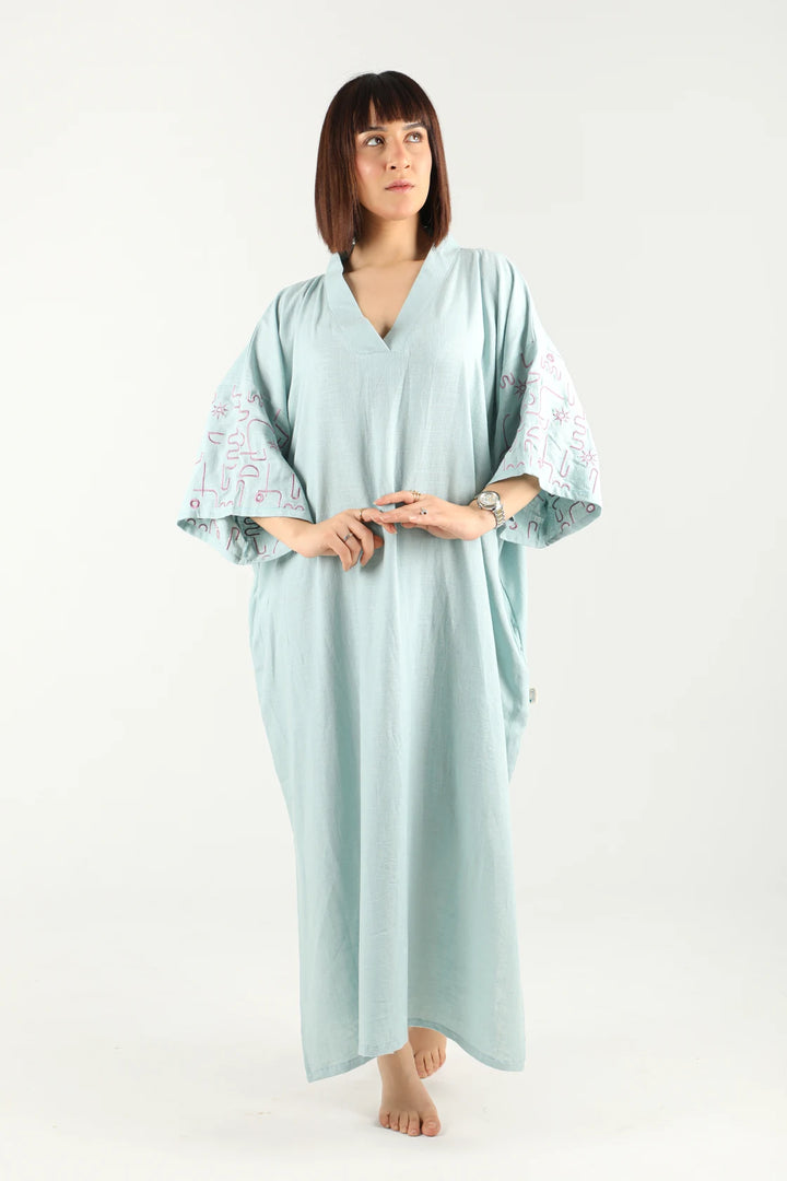 Jebba en lin (vert-bleu)