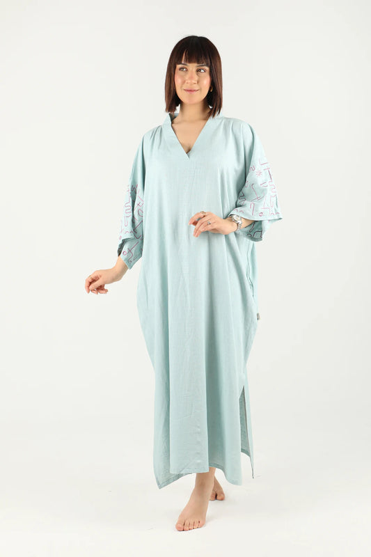 Jebba en lin (vert-bleu)