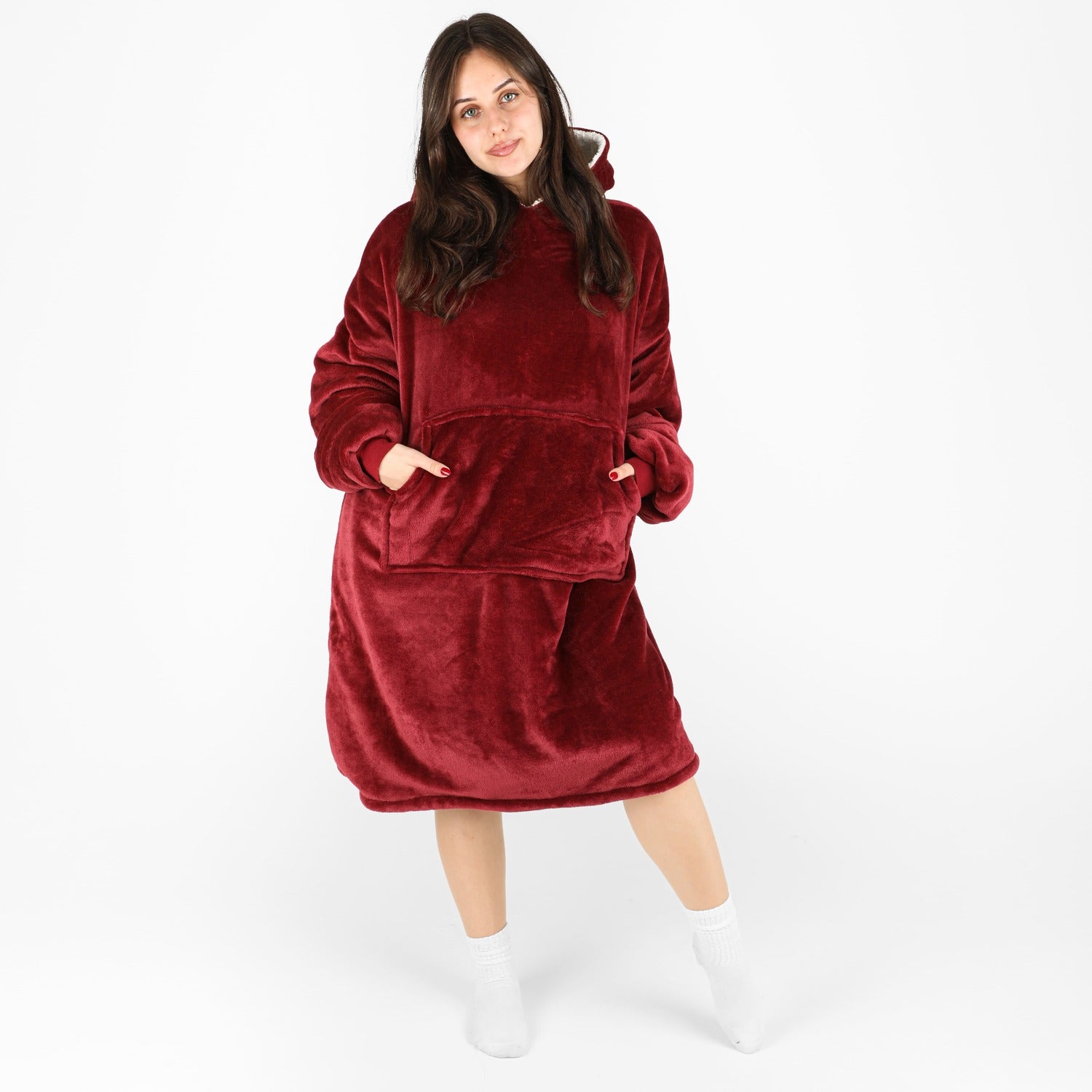 Blanket Hoodie (Burgundy)